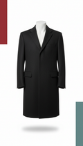 Charcoal Black Tailored Overcoat
